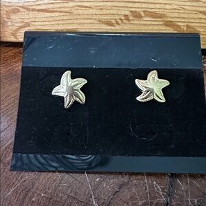 Gold Tone Small Starfish Post Earrings Cape Cod Gift 🎁 wrapped